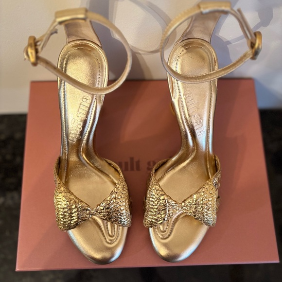 Cult Gaia Gold Textured Heels - Picture 2 of 6